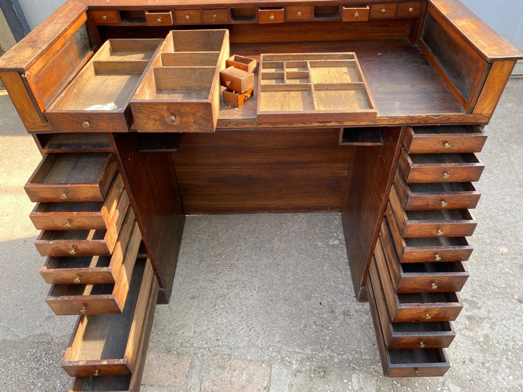Old and authentic piece of furniture established watchmaker counter jeweler 1900