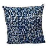 Housse de coussin blockprint indien en coton bleu indigo