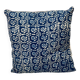 Indian blockprint flower pattern cushion cover colorful cotton royal blue indigo washed