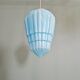 Suspension Art Déco en opaline bleue, années 1920-30