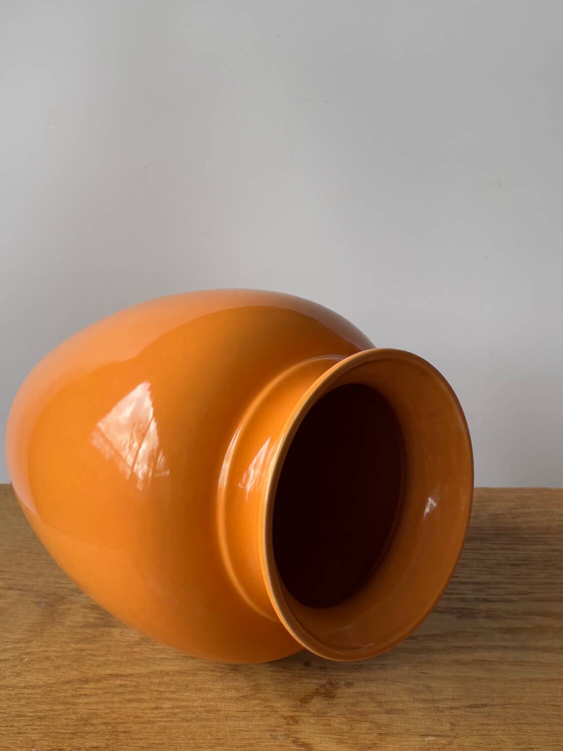 Orange ceramic vase 26cm