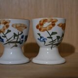 Set of 2 floral patterned egg cups.