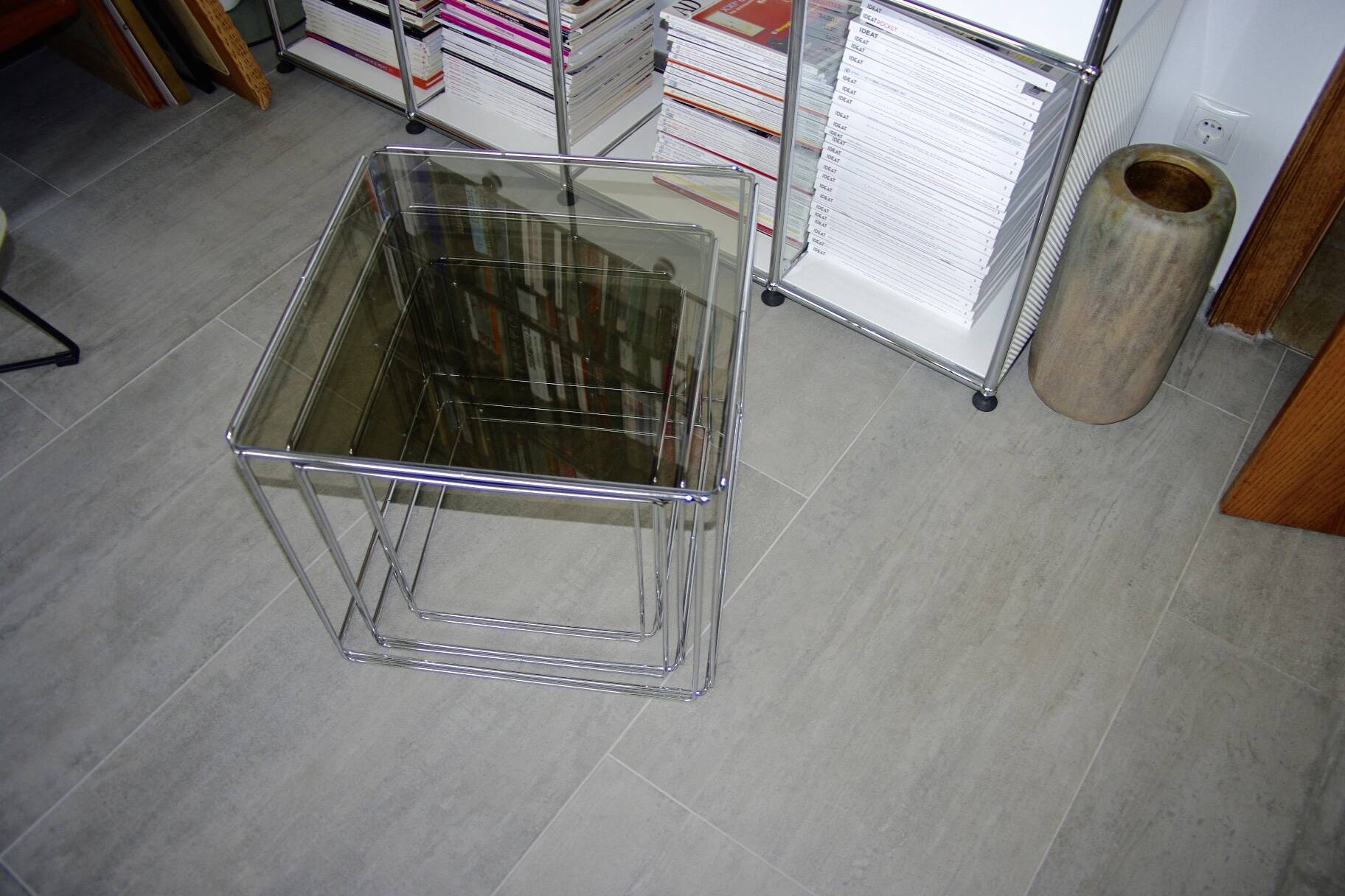 table d'appoint vintage graphique de max sauze 1970