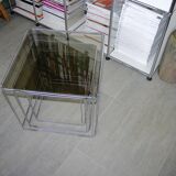 vintage graphic side table by max sauze 1970
