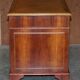 Vintage walnut desk with a leather top and two drawers.