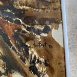 Painting 1972 under glass, metal frame