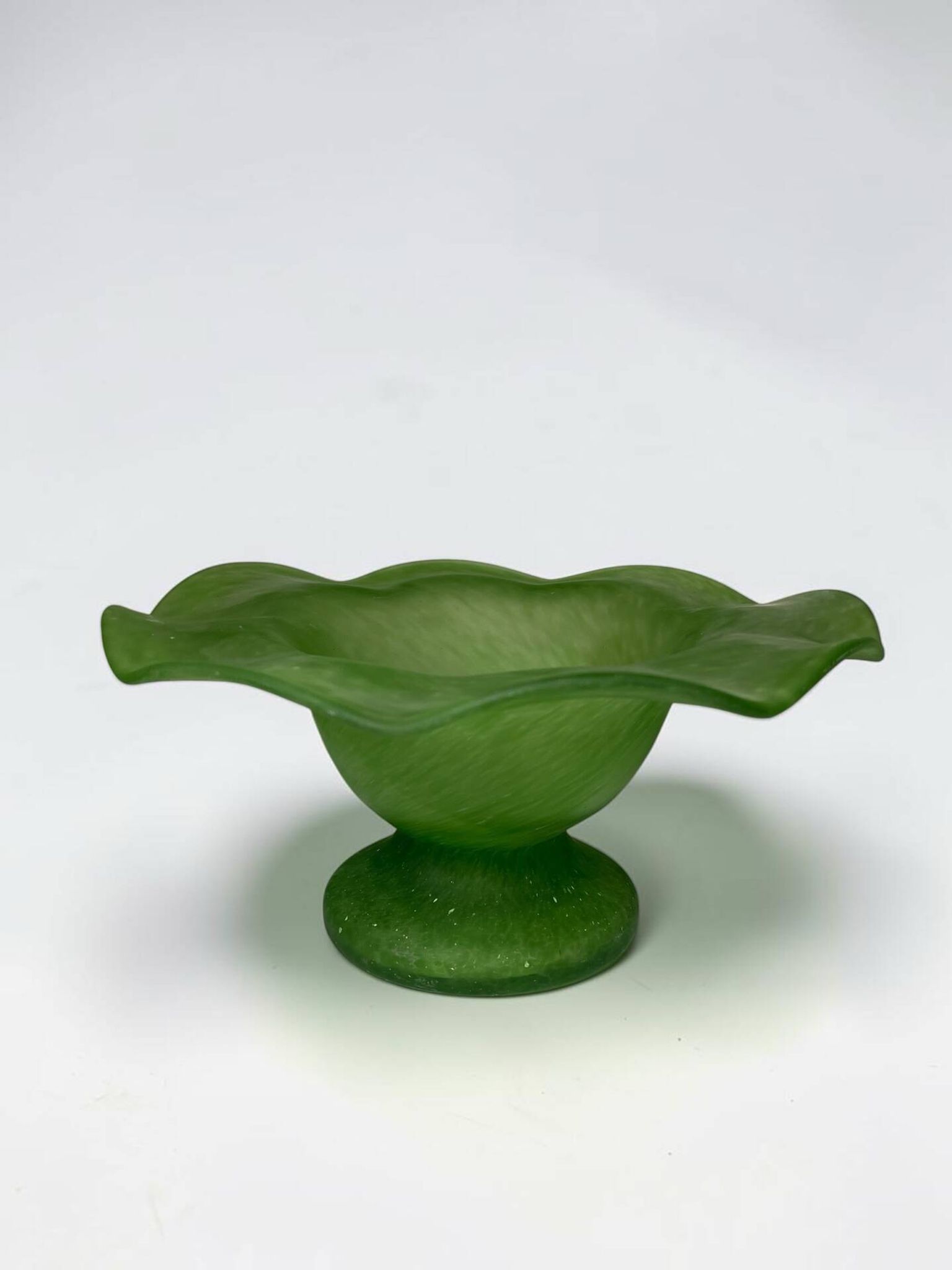 Coupe à fruits vintage en verre soufflé à la main