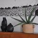 Trio de vases noirs vintage