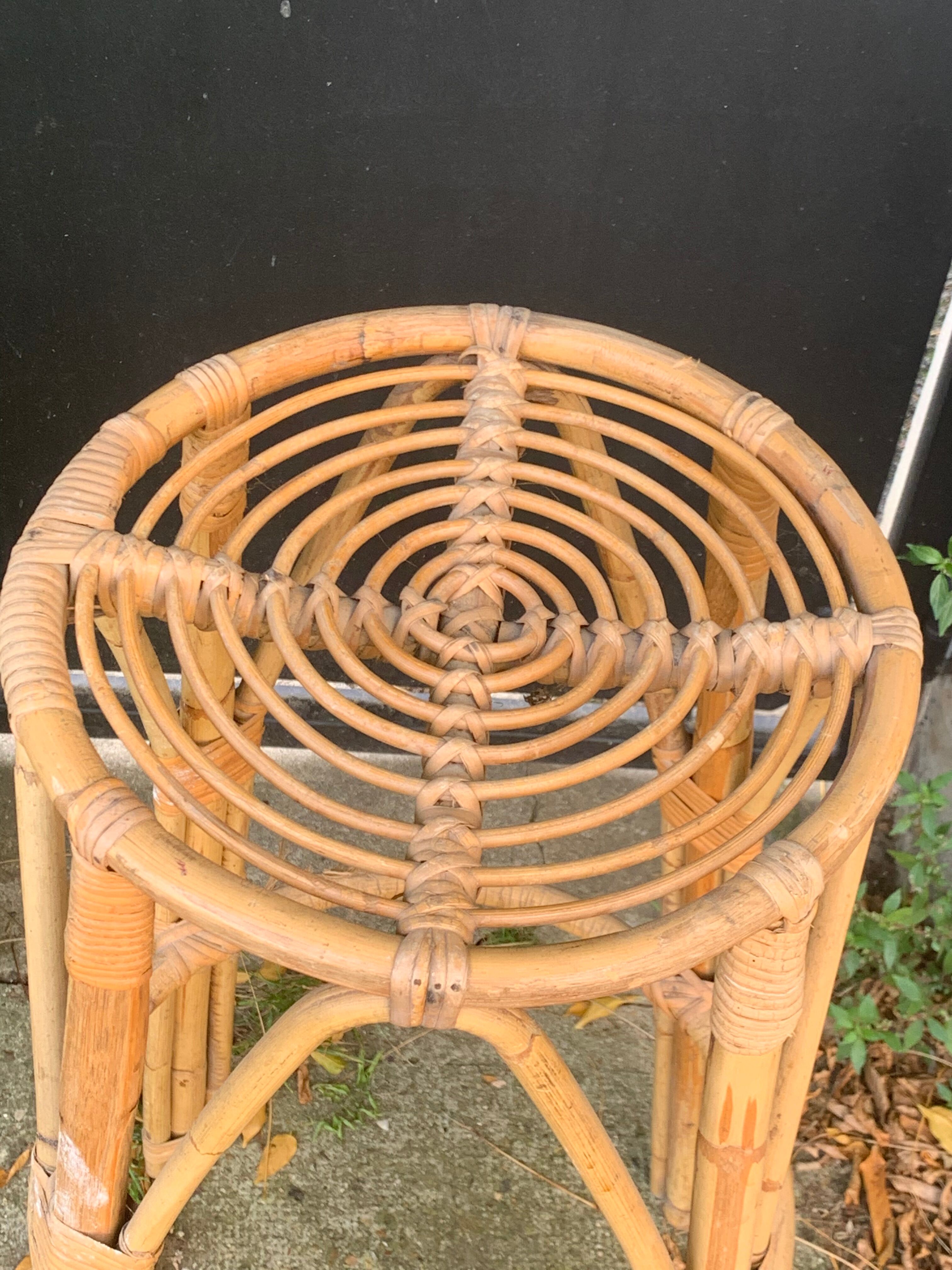 Vintage rattan bar stool 1960/70
