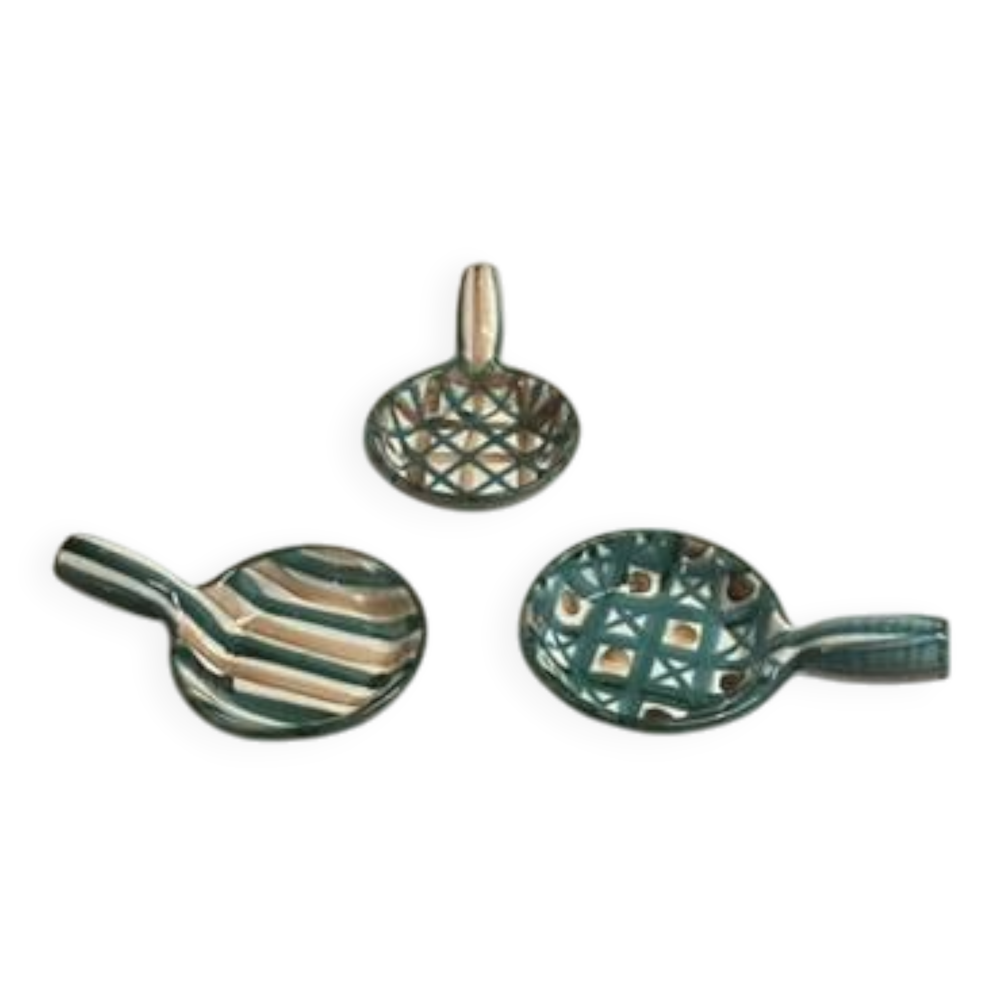 Set of 3 ceramic frying pans by Robert Picault