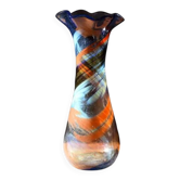 Grand vase en verre artistique libre de Gyula Budveszel, Hongrie, années 1990