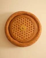 Rattan wall sconces
