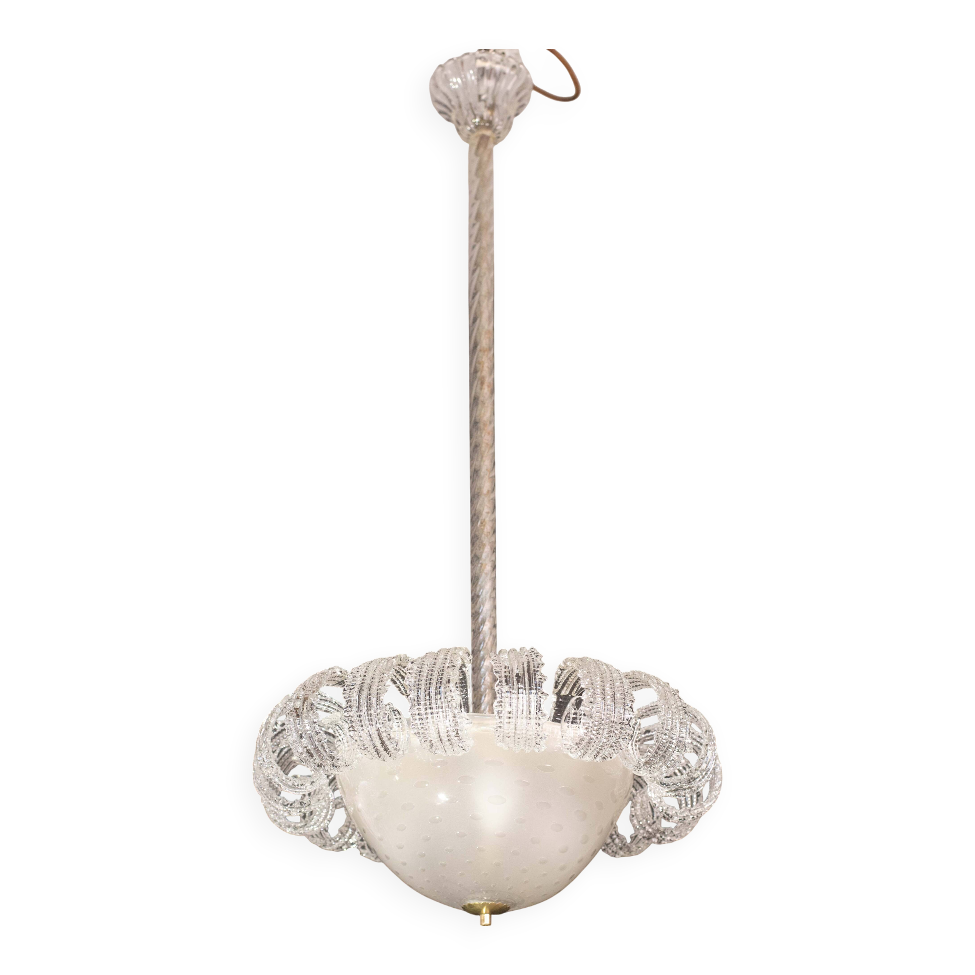 "The Queen" Italian Art Deco Chandelier by Ercole Barovier, 1940