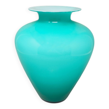 1970s Exquisite Murano Glass Aquamarine Vase by Ca' dei Vetrai