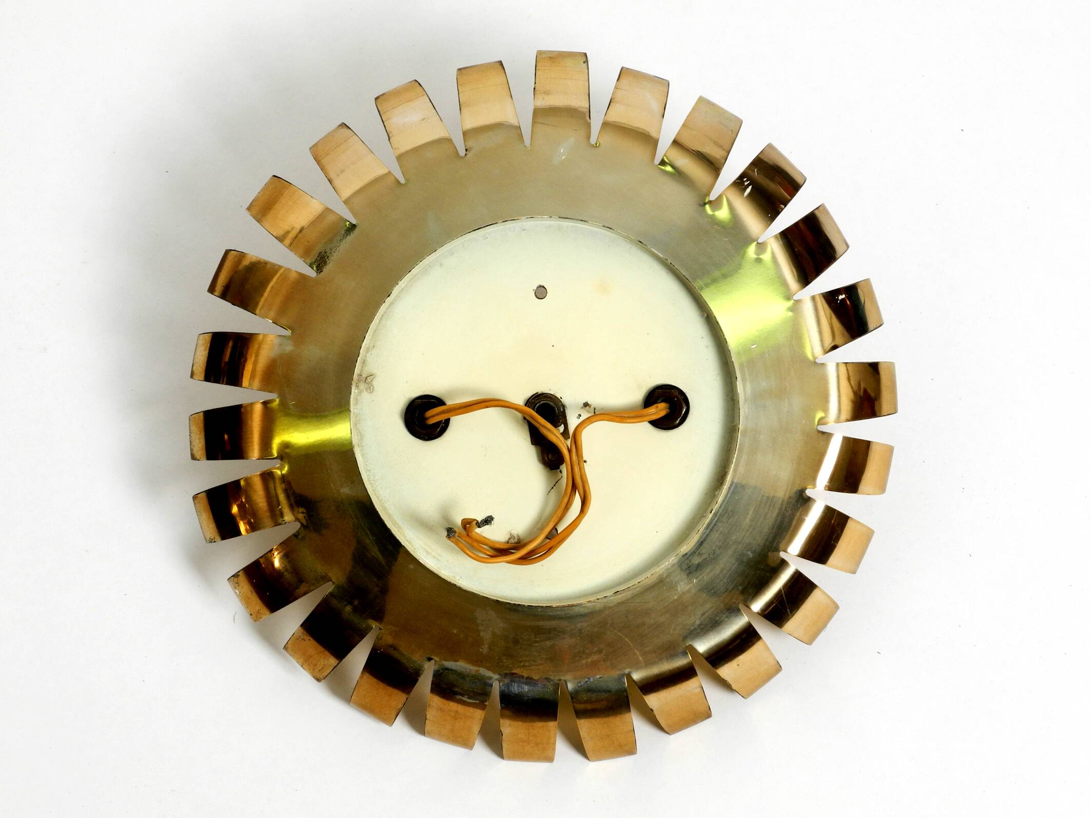 Mid Century Modern ceiling lamp made of glass stones and brass frame