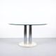Italian marble dining table, chrome steel and glass, 70s