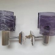 Paire d'appliques murales violet années 70