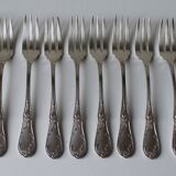 -Set of 12 silver-plated fish forks, 'REX' goldsmith's work