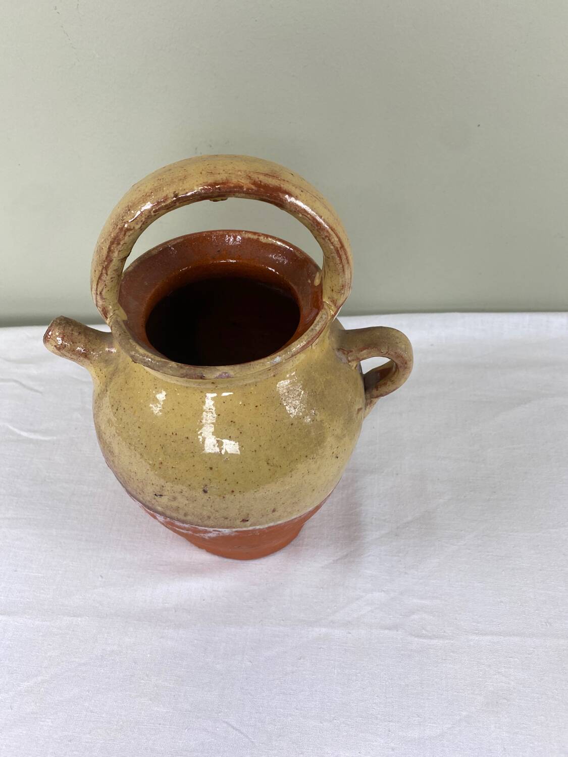 Glazed terracotta jug