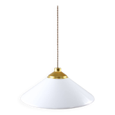 Space age italian plexiglas white saucer pendant lamp, 70s
