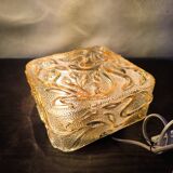 Amber glass wall lamp vintage flowers