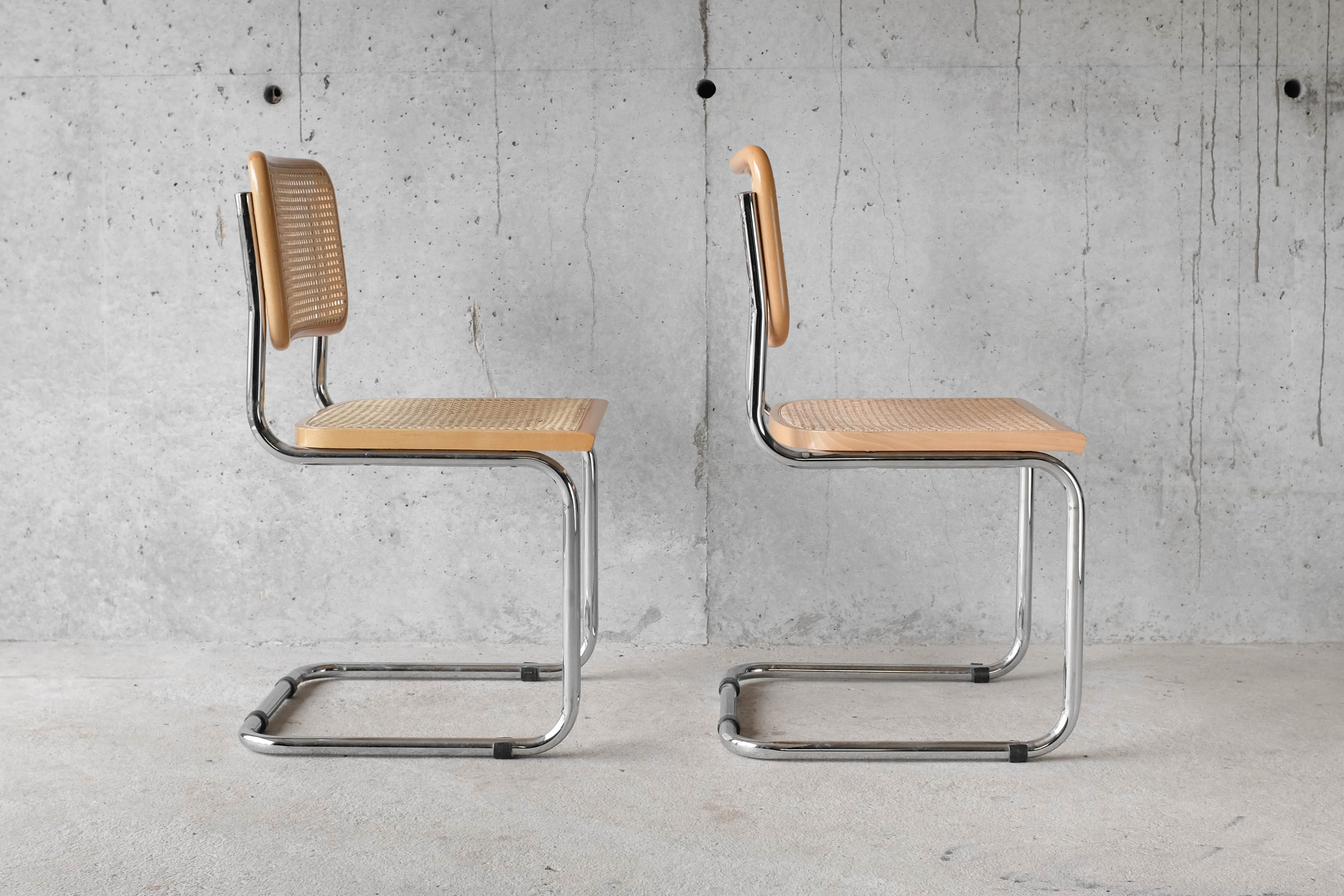 Pair of cesca chairs B32 by Marcel Breuer