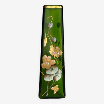 Art Nouveau vase in painted glass