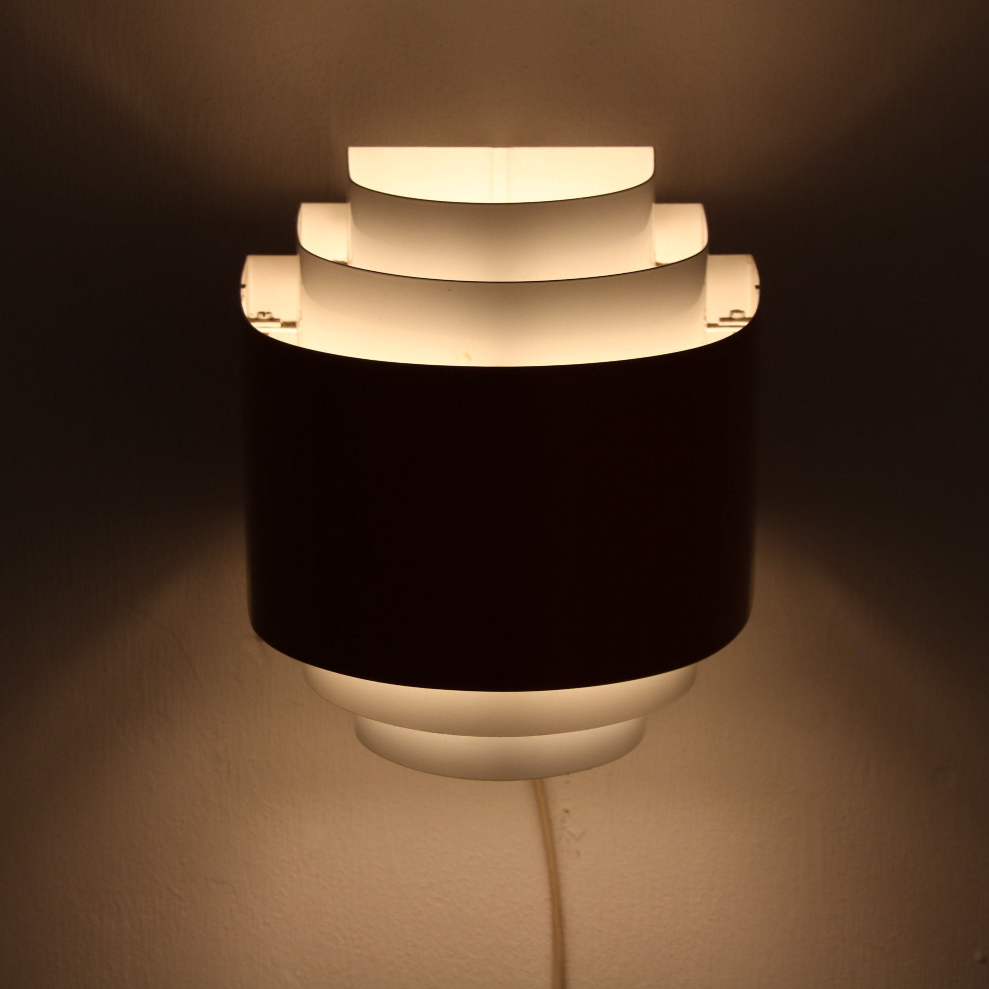 1970s orange metal dutch wall lamp