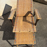 Wicker chaise longue