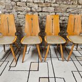 Set of 4 brutalist bistro chairs