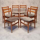 Suite of 6 french chairs - elm - ca 1960