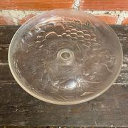 Vintage Fruit Bowl Old Molded Glass Plate Decor Fruits #D657