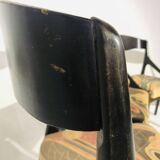 Set of 4 Baumann chairs in 1980 fabric with black wooden base