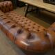 Chesterfield sofa 3 seater Vintage brown leather