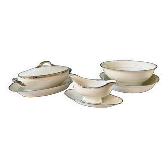 5 pièces d’un service en porcelaine Jules Vieillard XIXème