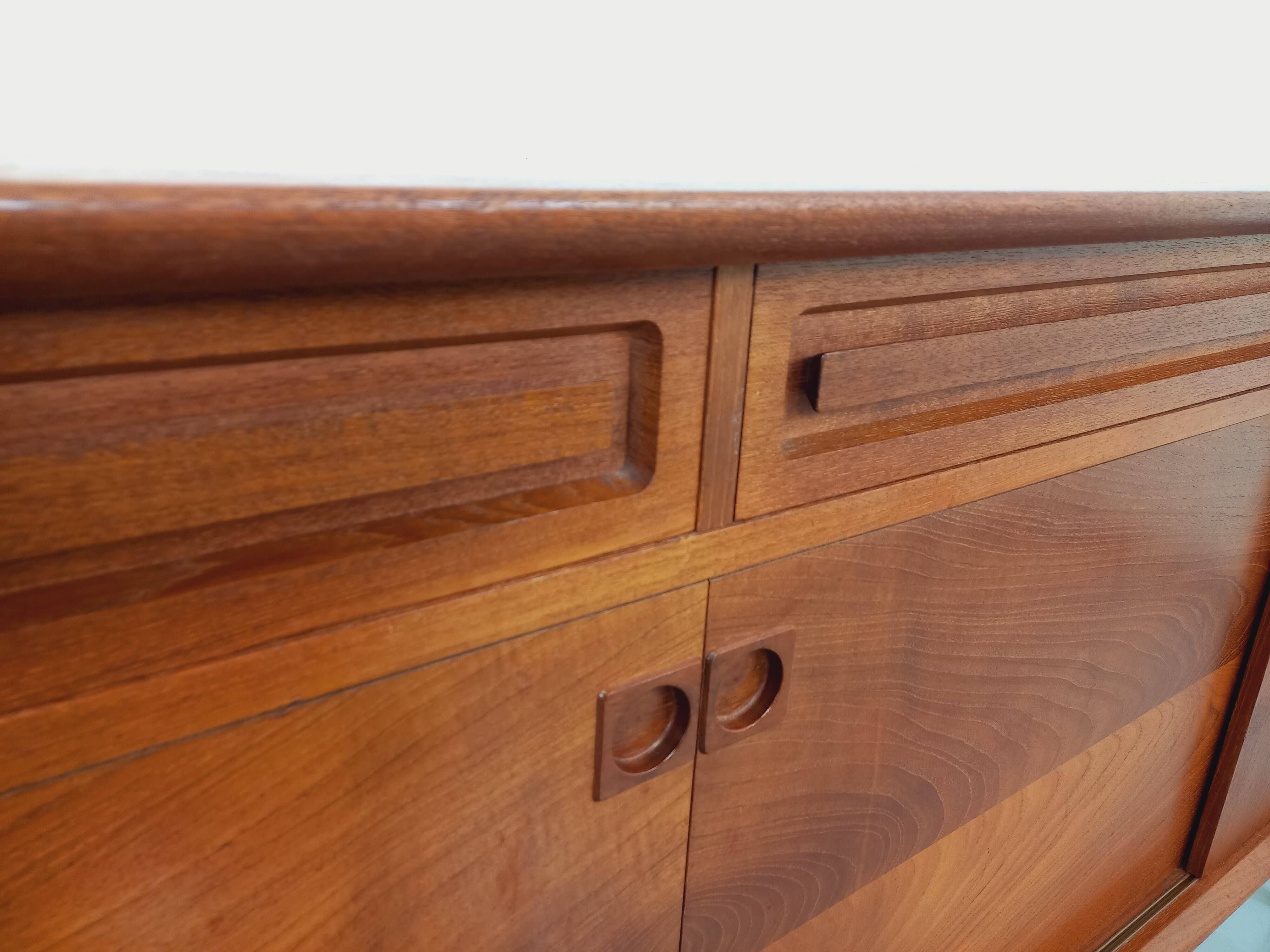 Vintage Scandinavian teak sideboard from the 60s by designer Edvard Valentinsen for Samcom