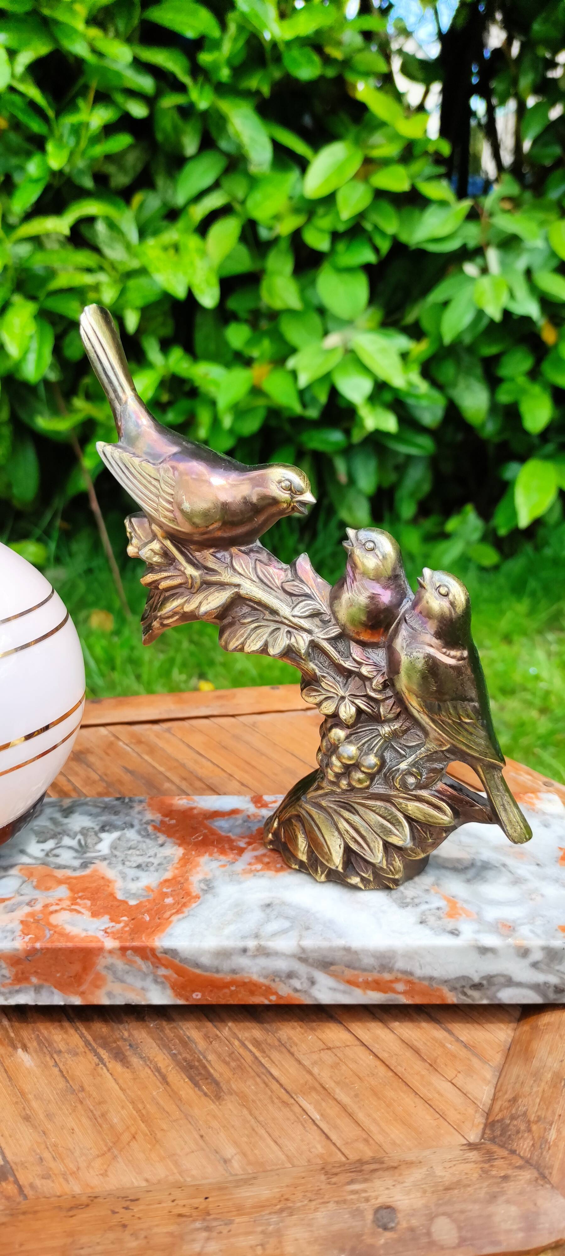 Globe and marble art deco lamp