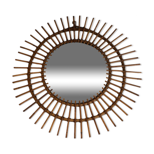 Miroir en rotin. travail français.