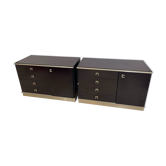 Pair of chests of drawers abbondinterni mahogany almost black.