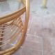 Round bamboo and glass table