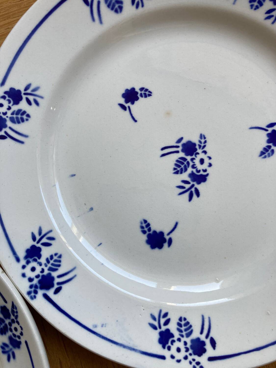 Saint Amand dessert plates blue flowers