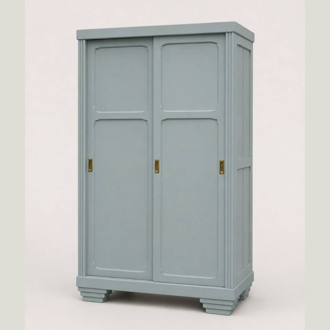 Parisian Art Deco wardrobe with sliding doors.