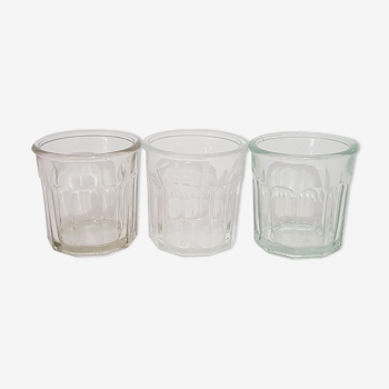 Set of 3 old jam jars 500 ml in old glass