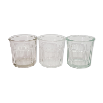 Set of 3 old jam jars 500 ml in old glass