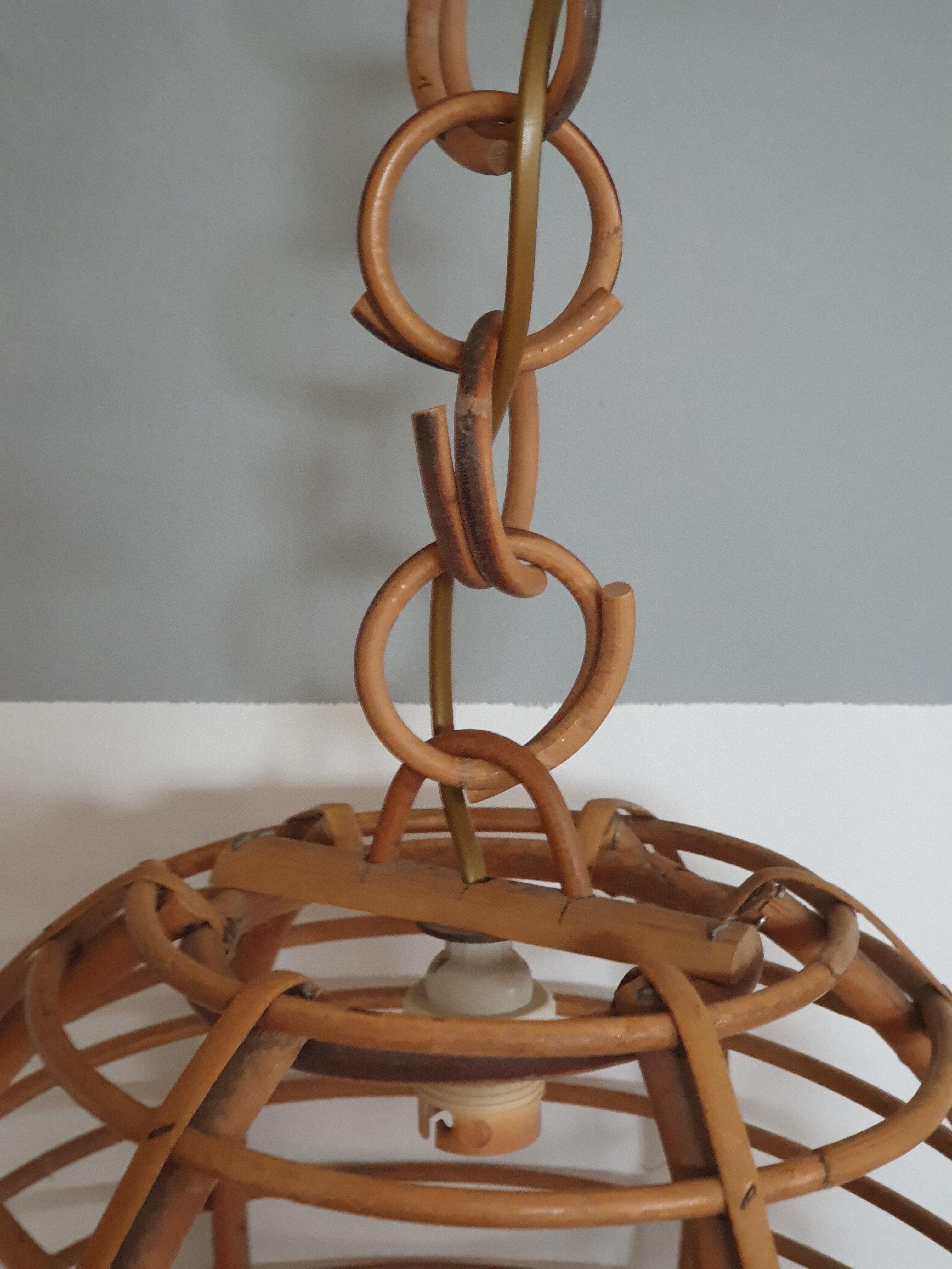 Vintage rattan hanging lamp