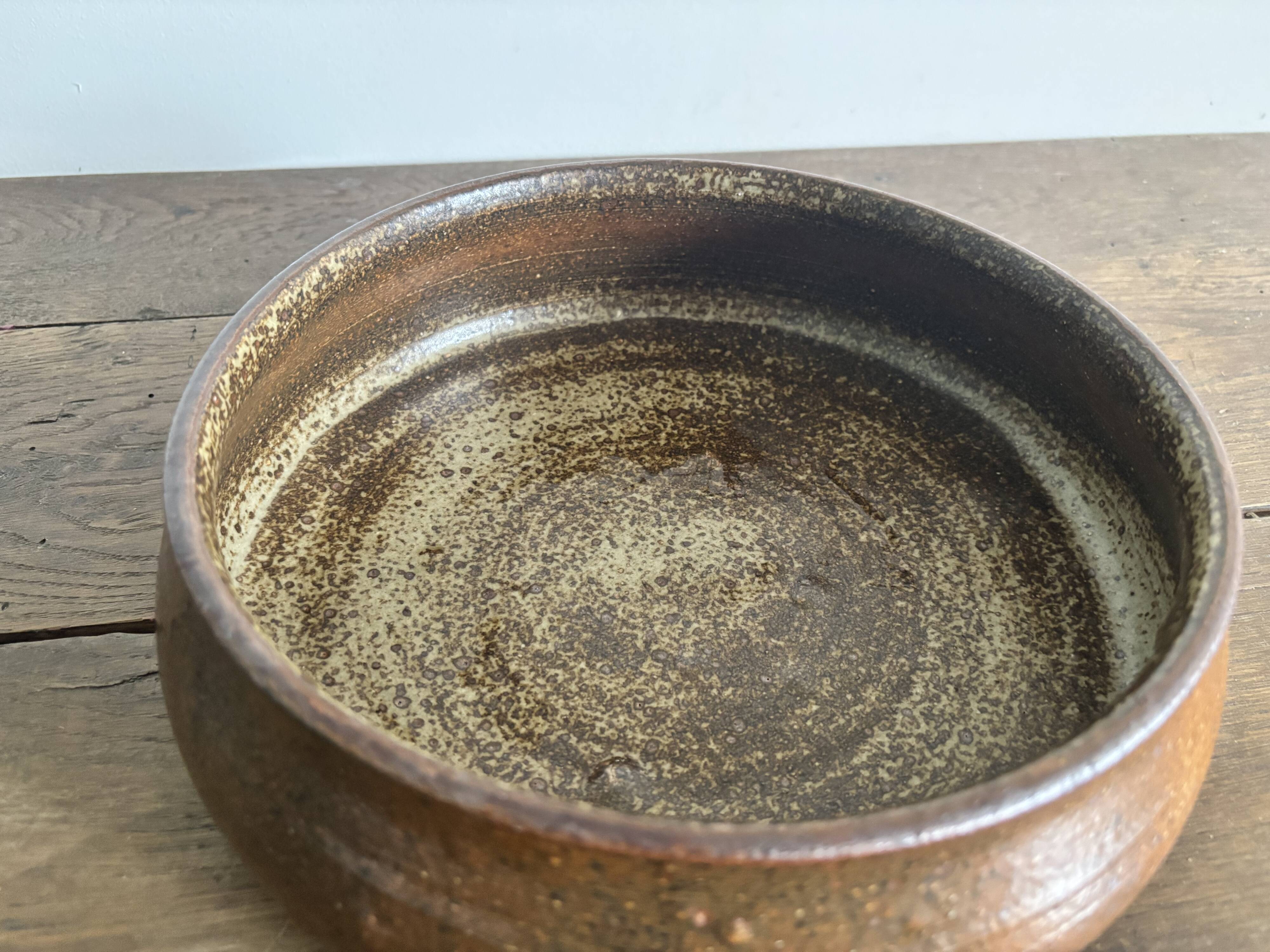 Large vintage stoneware bowl – Jean Tessier – Atelier Le Cep