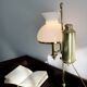 English Quinquet lamp in brass and opaline.