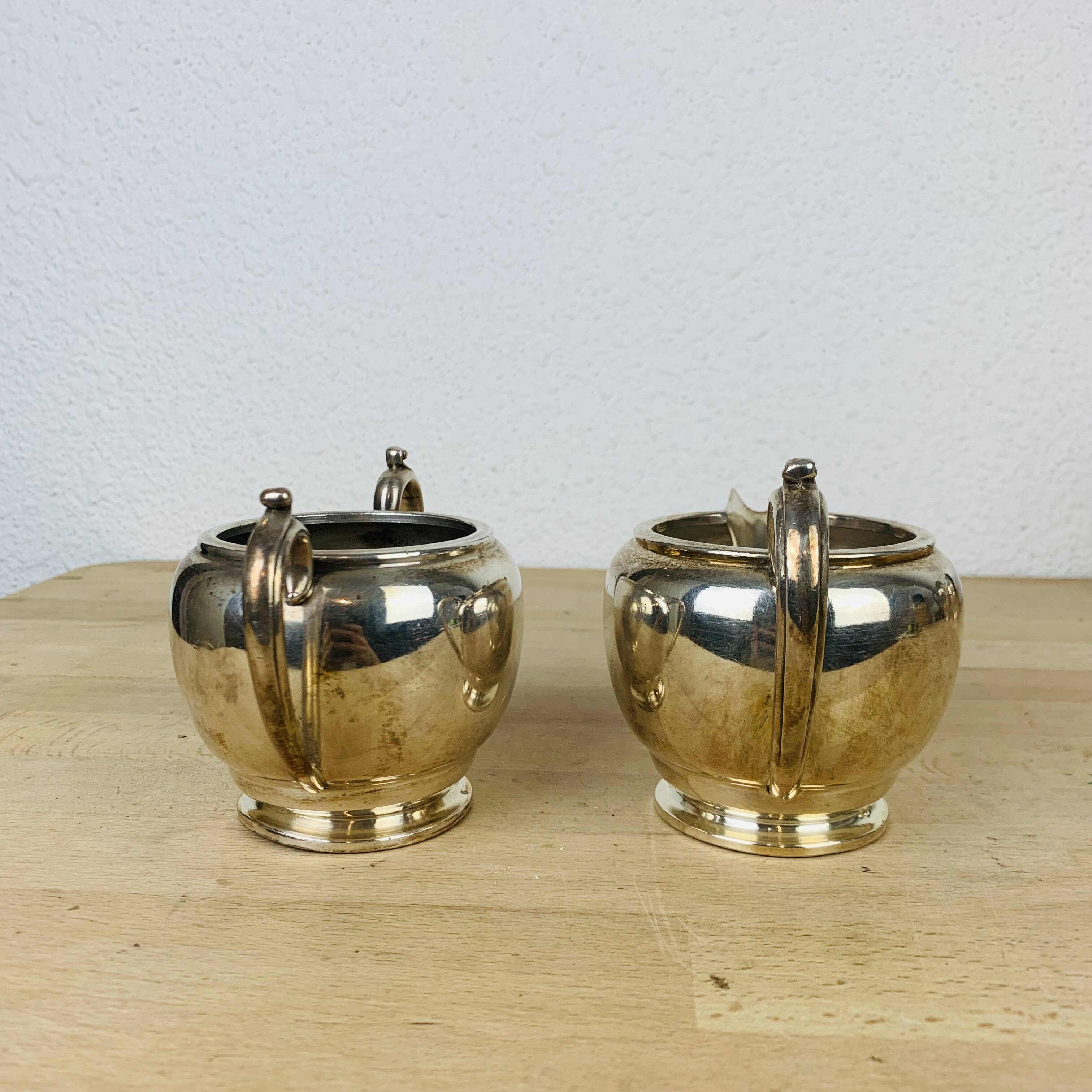 English tea/coffee set by James Dixon & Sons in silver plated metal