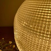 Vintage globe table lamp in holophane glass