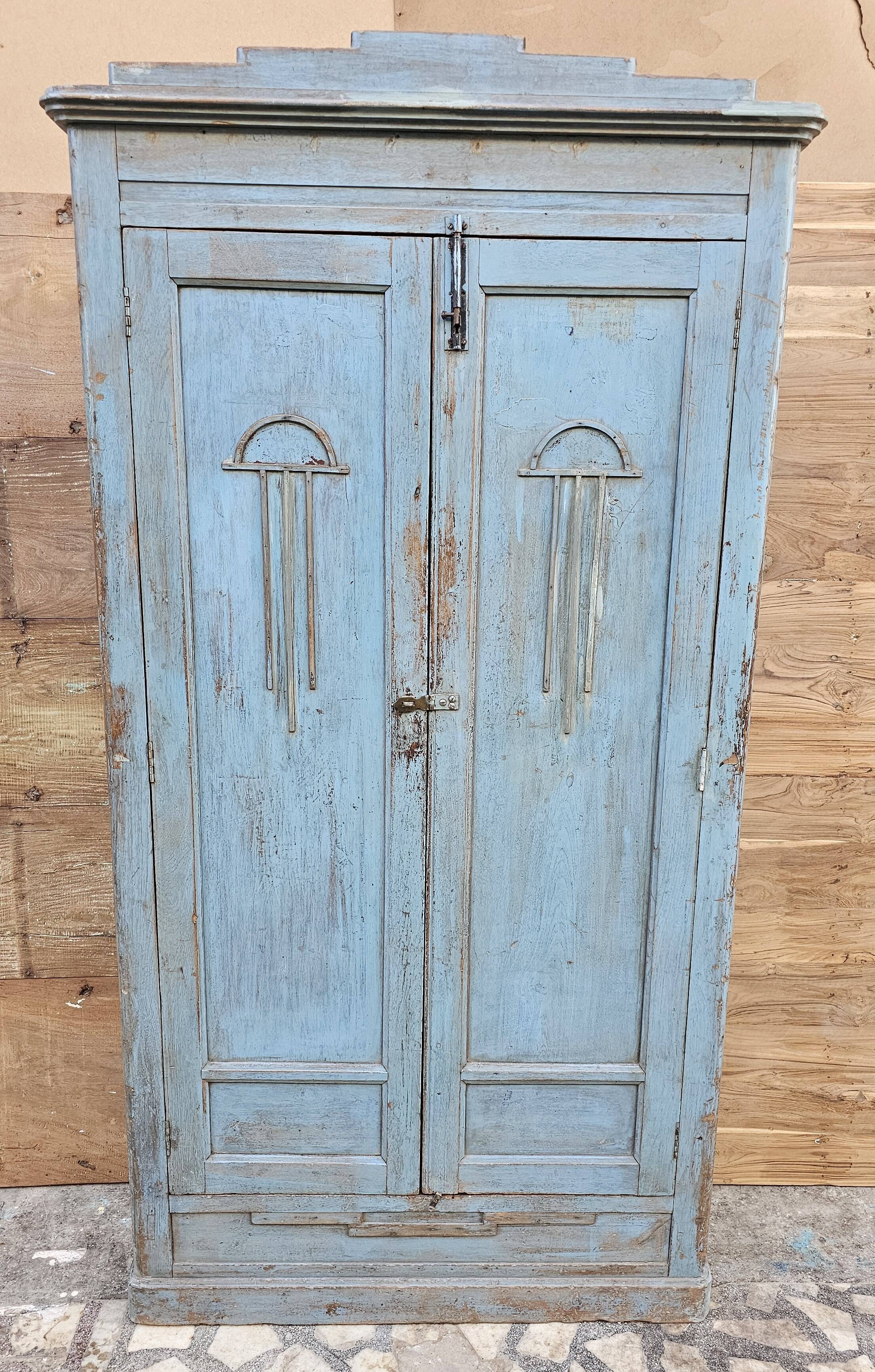 Antique Art Deco Burmese teak cabinet